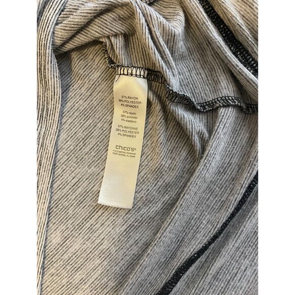 Chico's Zenergy Weekends Striped Zip Hoodie Jacket Sweatshirt Size 3 L/XL - Picture 4 of 7